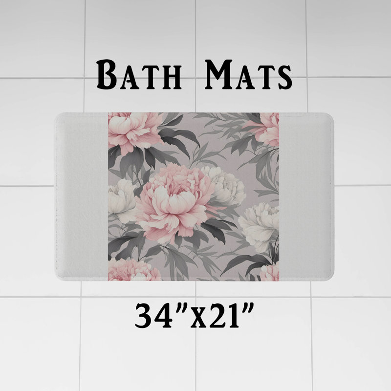 Rideau de douche avec tapis de bain, H 72 po x l 70 po
