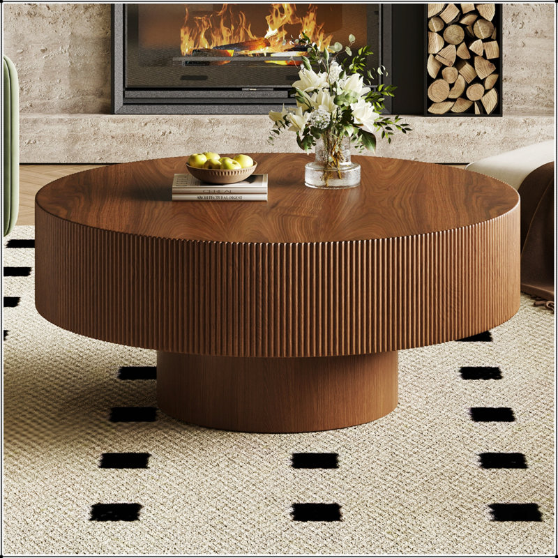 Table basse élégante Elegant Easy, 16.7" H x 35.4" W x 35.4" D, Brown / Walnut