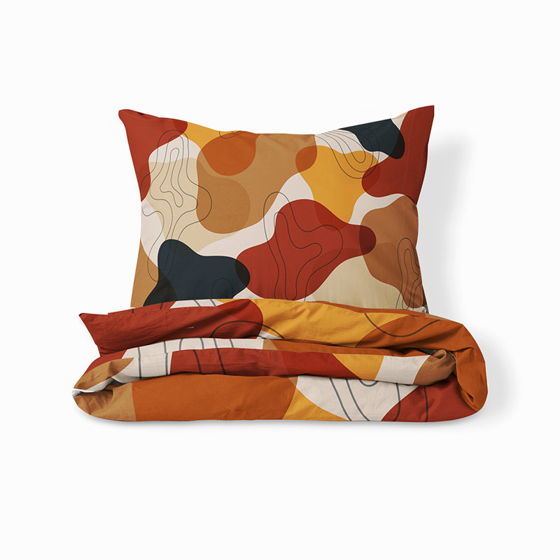 Ensemble de housse de couette et insert 5 pièces en microfibre multicolore, Housse de couette simple + 4 pièces supplémentai