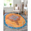 Tapis traditionnel de couleur bleu marine / orange-1201918461