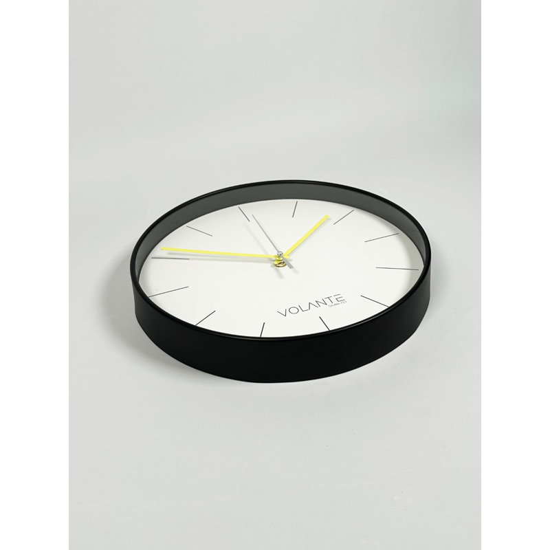 Horloge murale Kulreet, Noir, jaune, blanc