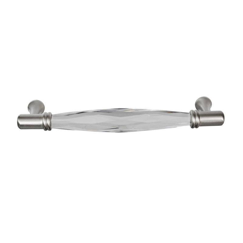 Poignée barre Brilliance, Transparent / nickel brossé, 6.31"