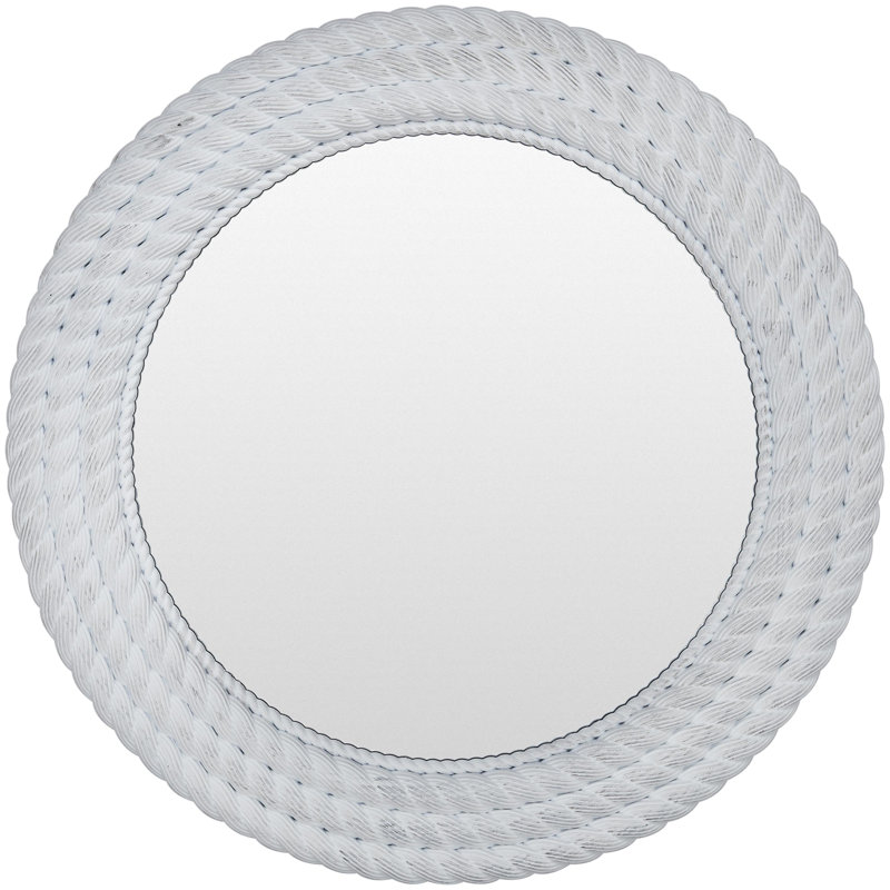Miroir mural rond en métal