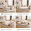 Canapé-lit convertible avec accoudoirs et dossier, canapé pliant en velours côtelé avec 2 coussins, canapé modulaire pour salon, chambre à coucher, studio - aucun assemblage requis-1682939058