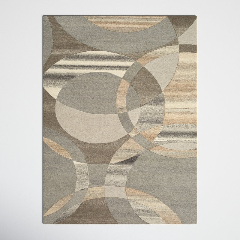 Arja Hand-Tufted Wool Abstract Area Rug, Rectangle 9' x 12'