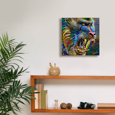  'Mandrill' by Pedro Gavidia Canvas Wall Art, 12" x 12"