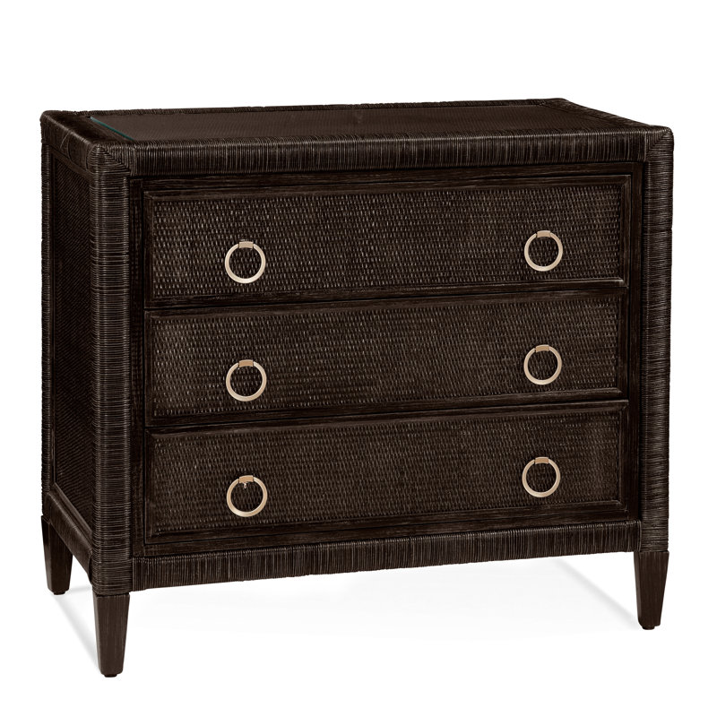 Commode 3 tiroirs Warwick, Java, Nickel satiné