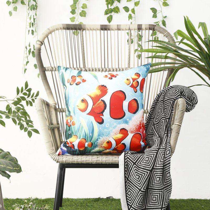 Indoor / Outdoor Animal Print Red Square Throw Pillow Cover