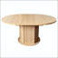 Table de salle à manger ronde extensible avec base hexagonale texturée