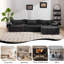 Canapé modulaire en chenille à assise profonde et repose-pieds en rayonne de 108 po Boneless-1404557331