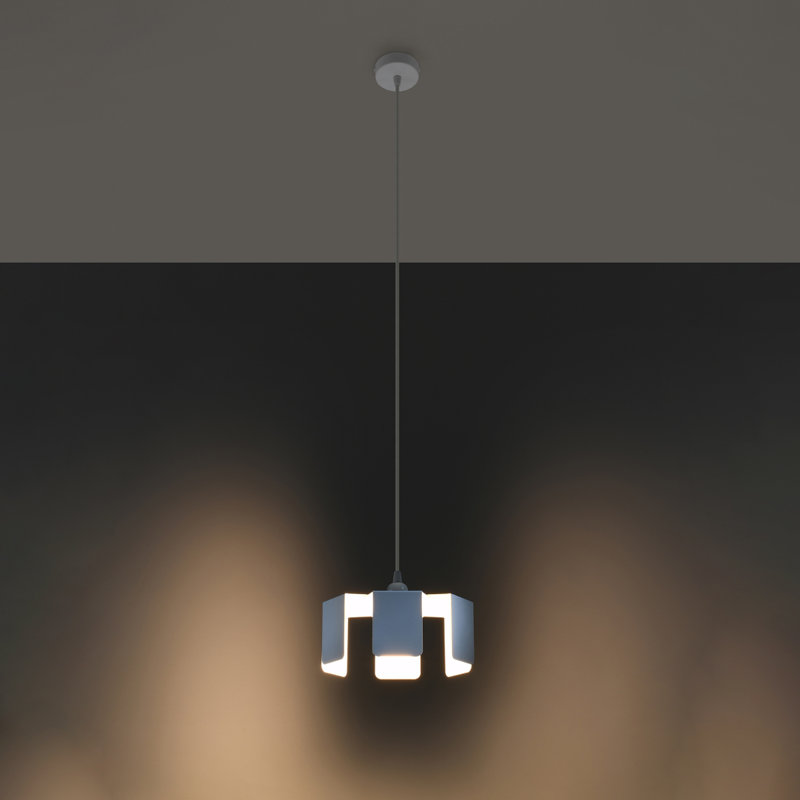 1 - Light Stainless Steel Pendant, White