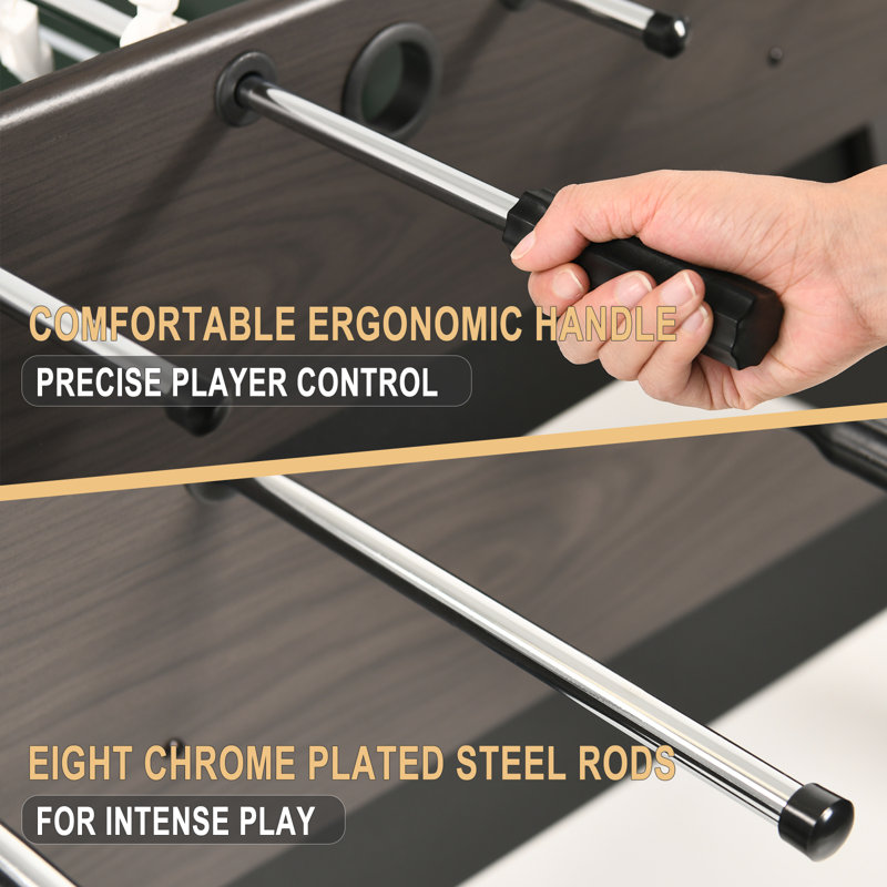 Foosball Table RayChee 54'' Foosball Table, Soccer Games Table Competition Sized Wooden Arcade Table Soccer w/ 2 Balls, Telescopic Rods