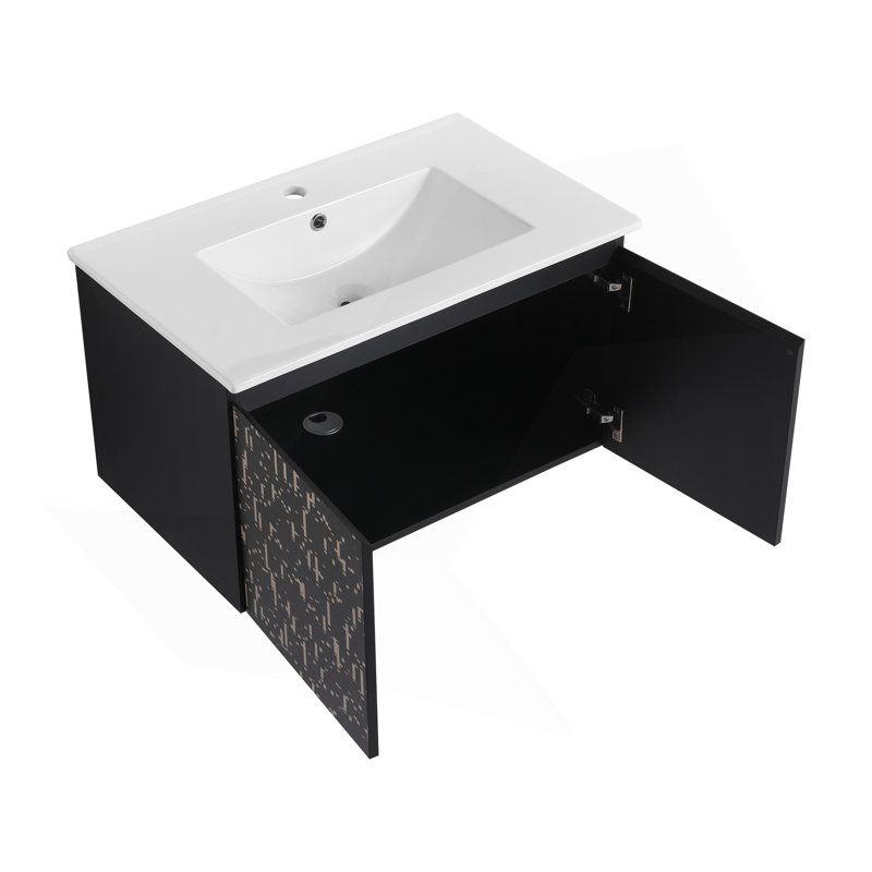 30'' Floating Wall-Mounted Bathroom Vanity With Ceramics Sink & Soft-Close Cabinet Door,, 30"