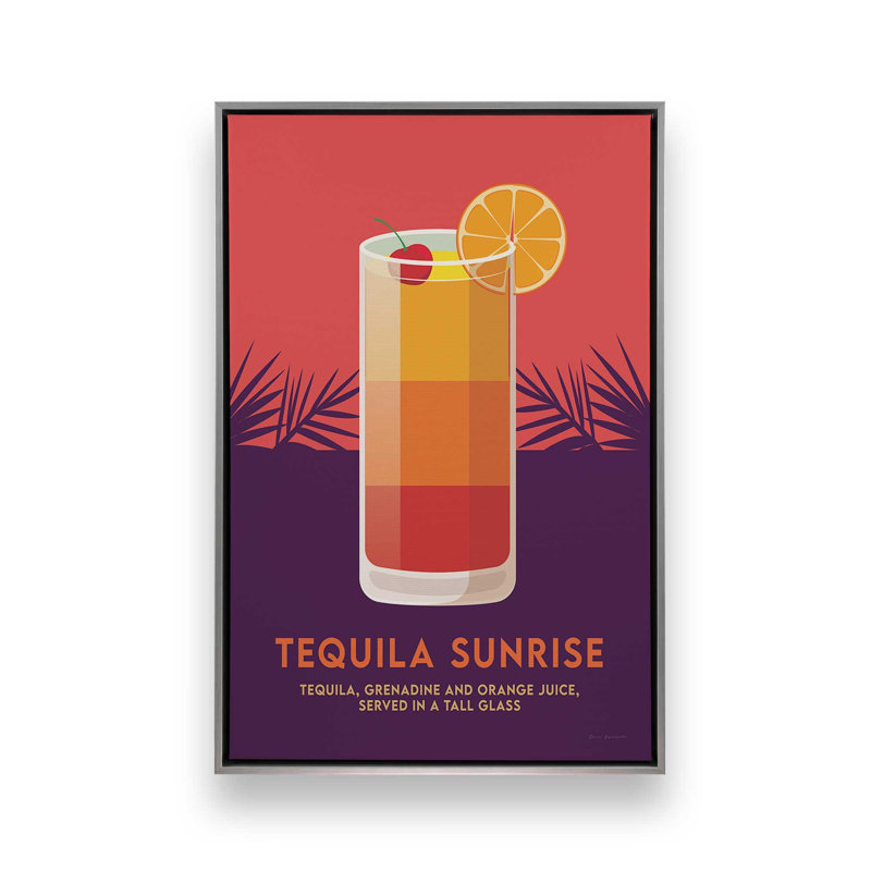 Tequila Sunrise by Omar Escalante Art Print, 8 W x 12 H, Silver, Framed Canvas