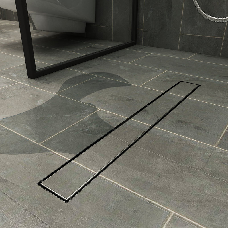 Jabes 11cm Linear Grid Shower Drain, 10cm H x 11cm L x 110cm W