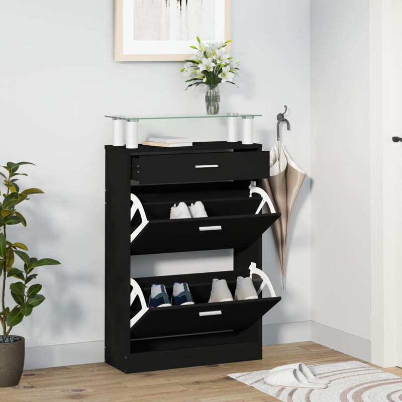 Flip Down Shoe Storage, Black