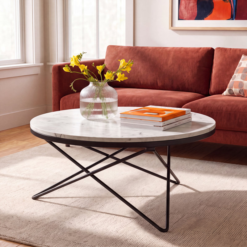 Fulton Marble Top Coffee Table, Black