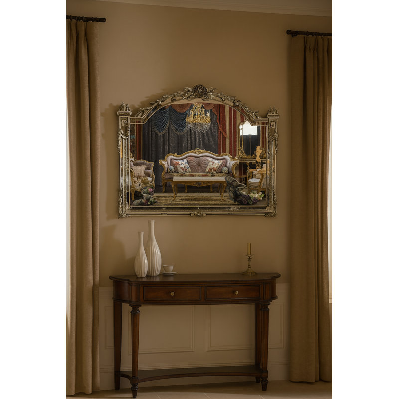 Rosia Arch Solid And Engineered Wood Mirror, Silver