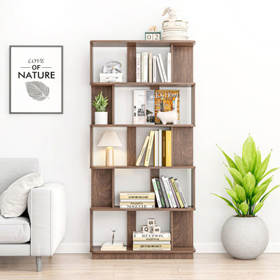 L 31,5 po x H 64,56 po Bibliothèque libre Bibliothèque de rangement ouverte à 5 niveaux en bois aggloméré pour le bureau à domicile