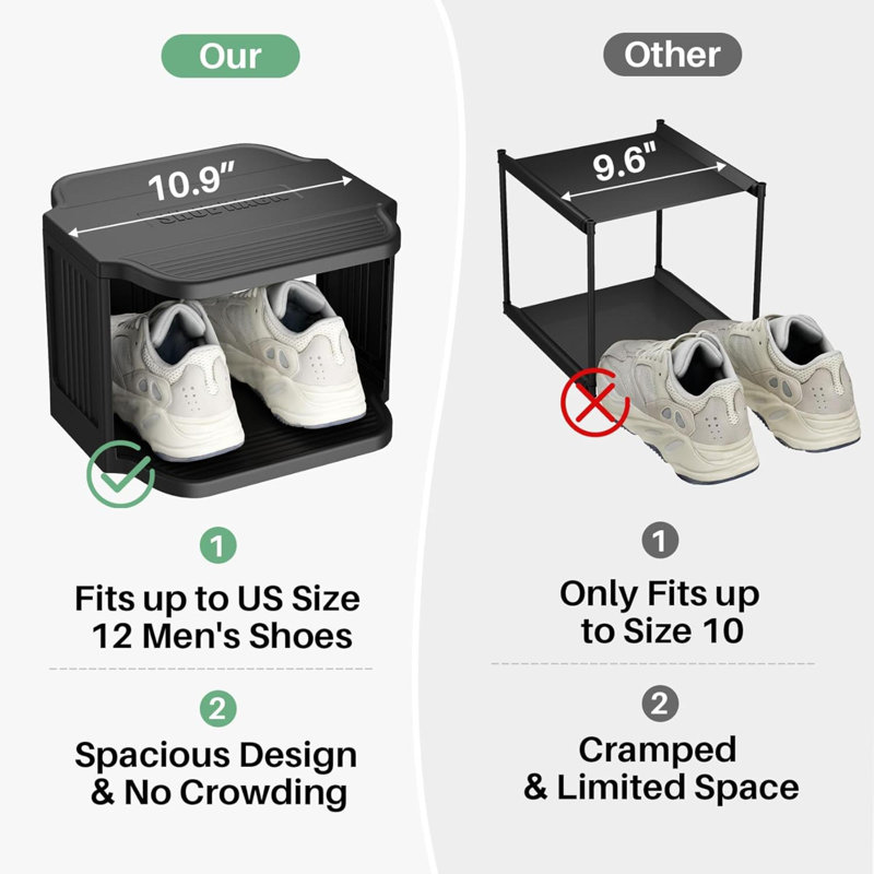 Small Shoe Rack, 8 Tiers Stackable Shoe Rack For Closet DIY Free Standing Shoe Organizer Vertical Shoe Rack For Small Spaces And Narrow Spaces, Plastic