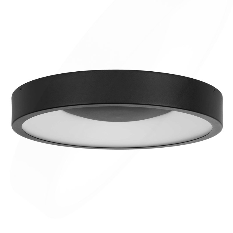 14" Black LED Flush Mount, 2.38" H x 14" W x 14" D, Black