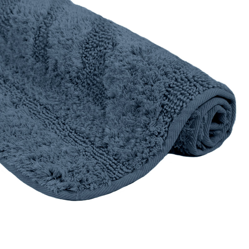 Irine Cotton Non-Slip Bath Rug, Silver
