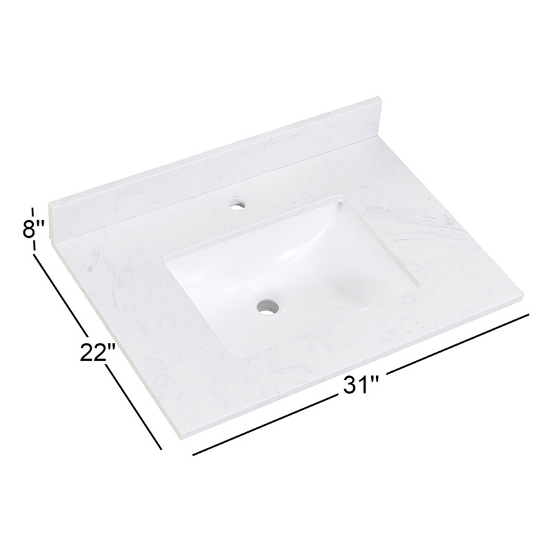 Plateau de meuble-lavabo simple 31 po Salerno