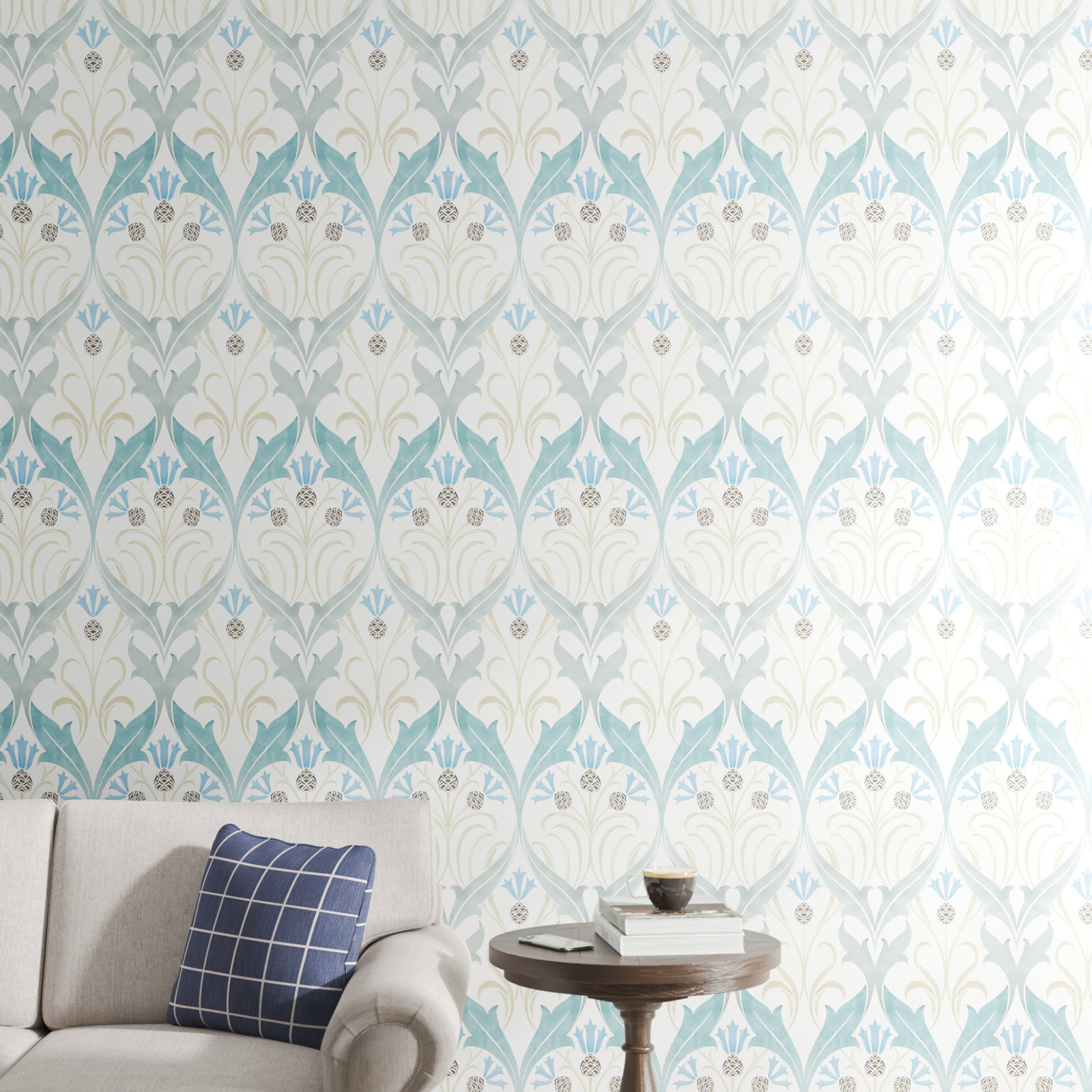 Harmon Floral Wallpaper, Teal