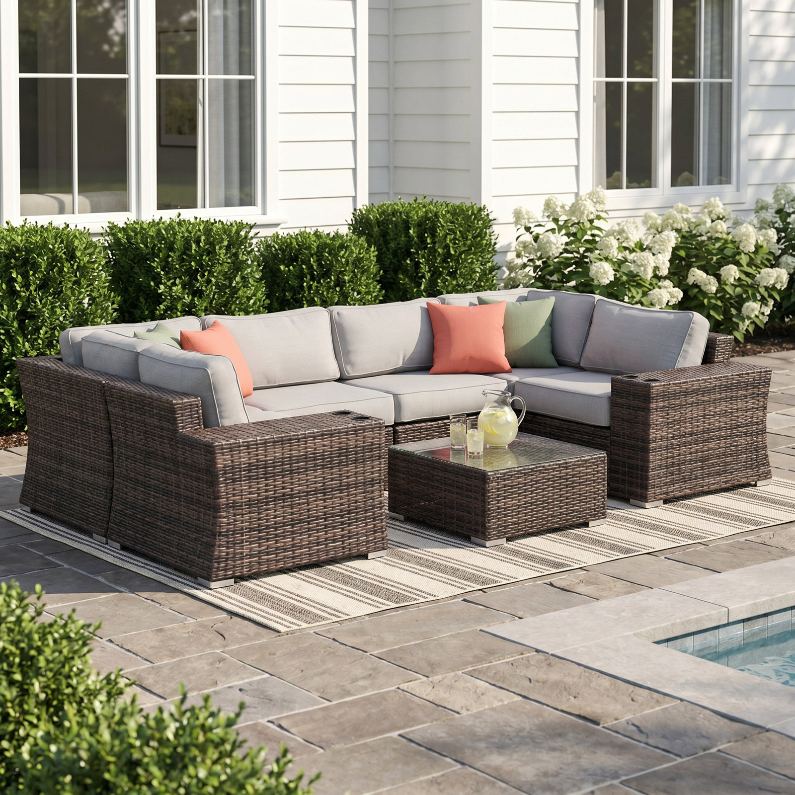 Marlene 4-Person Patio Seating Group, Brown
