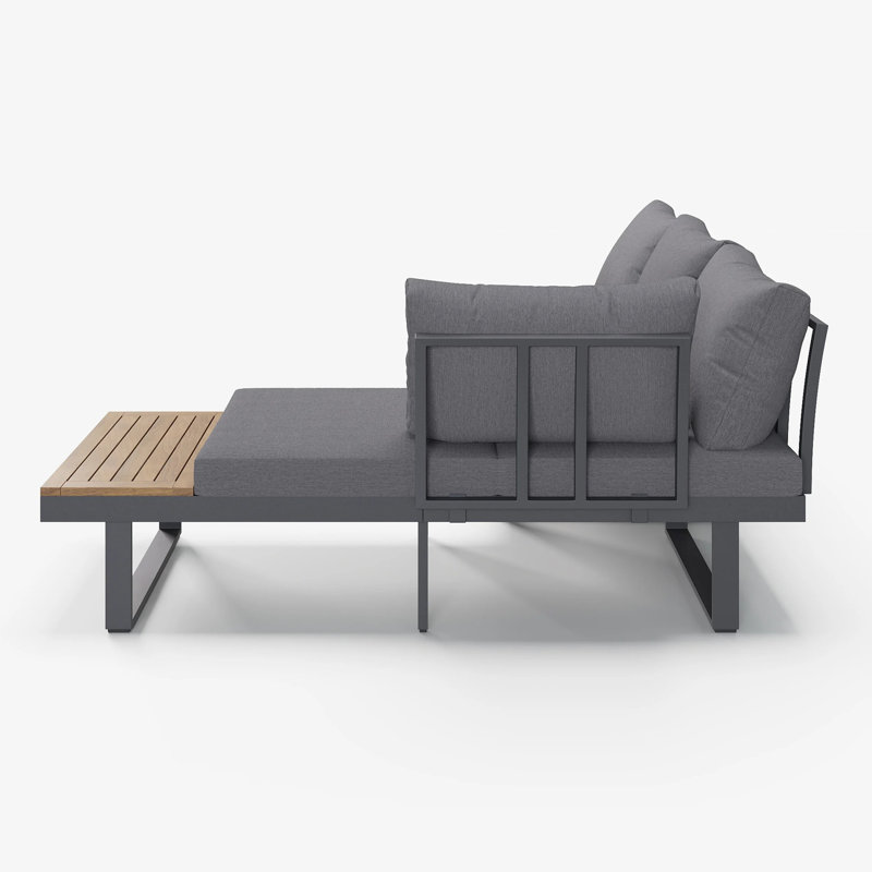 Ensemble de canapé modulaire d'extérieur en L 4 places avec canapé et table d'appoint
