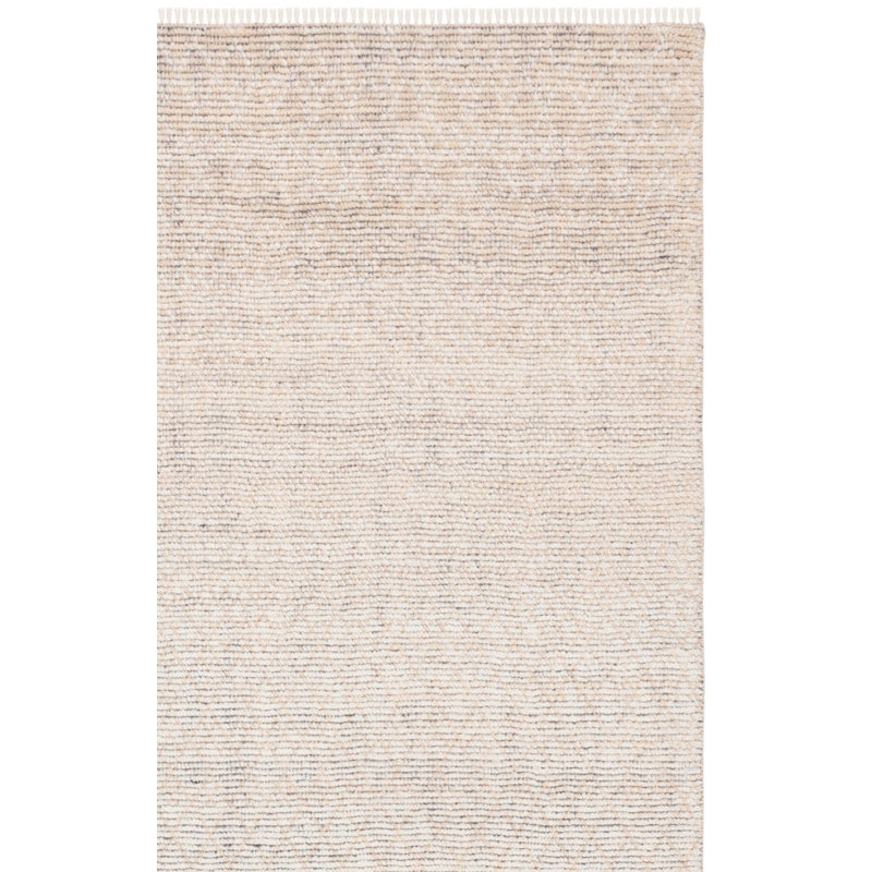 Tapis beige / ivoire à motif géométrique en laine / coton noué à la main Joshawa 801, Rectangle 8 pi x 10 pi