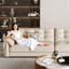 Canapé modulaire orange en cuir véritable-290587172-290587173
