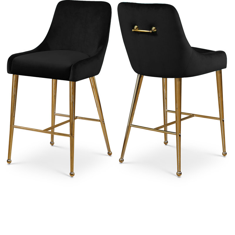 Tabourets de comptoir Owen, 28", Velours noir