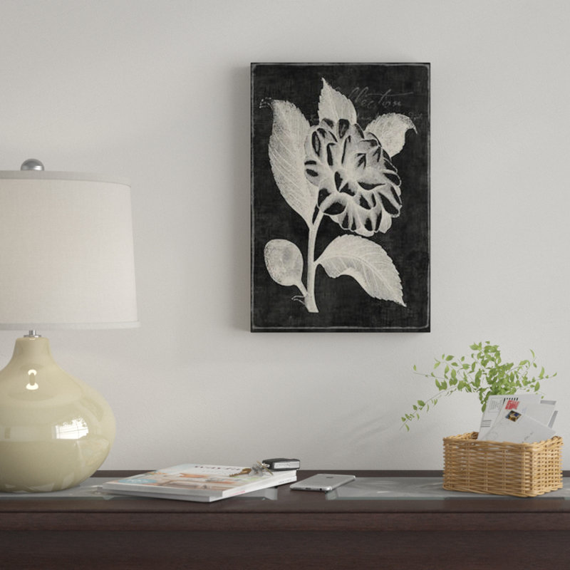 «Black Botanical II», impression sur toile, H 40 po x l 26 po x P 1,5 po, Pas de tapis, Toile tendue