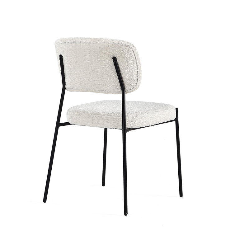 Polyester Blend Metal Solid Back Side Chair