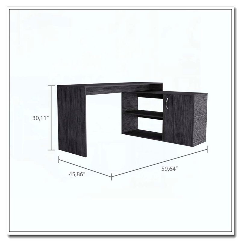 Bureau en L Smokey Oak, Gris