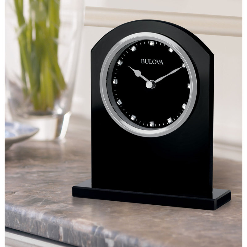 Modern & Contemporary Analog Quartz Movement / Crystal Tabletop Clock in
