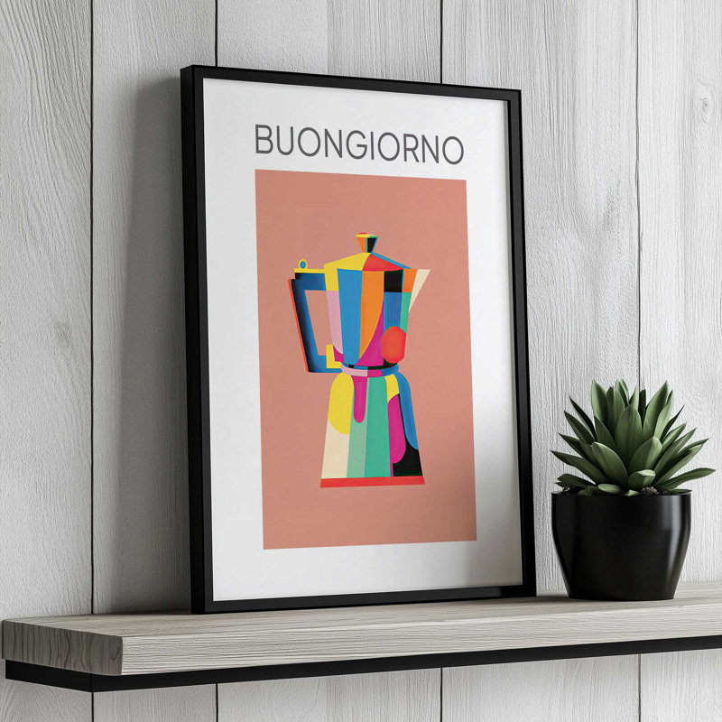 «Espresso Coffee Buongiorno» par Garima Dhawan, reproduction d'art sur toile, 32" H x 24" W, Gold