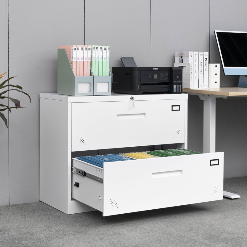 Classeur latéral 2 tiroirs Bartrum, Blanc