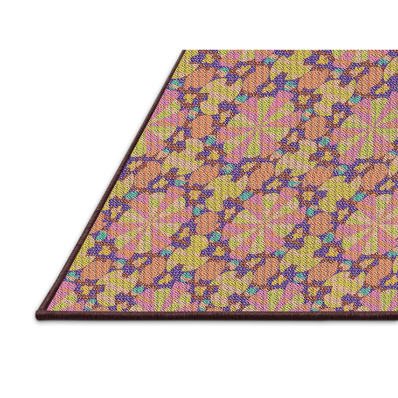 Tapis orange / brun Power Loom, Tapis de couloir 2 pi x 5 pi