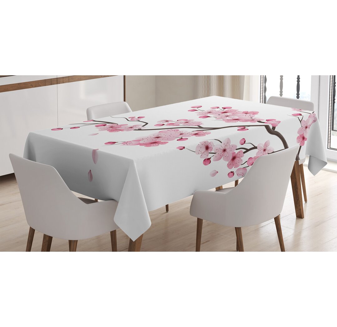 Tischdecke, Japanischer Kirschzweig, Asiatisch, Weiß Rosa