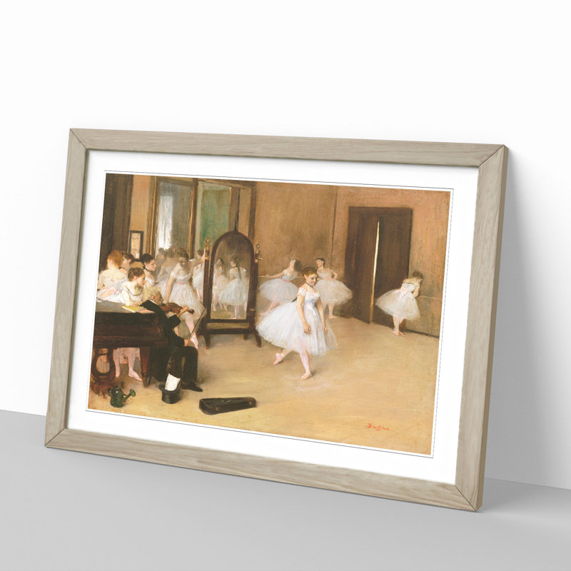 The Ballet Dancing Class by Edgar Degas - Picture Frame Painting, 36cm H x 48cm W x 2cm D, Oak