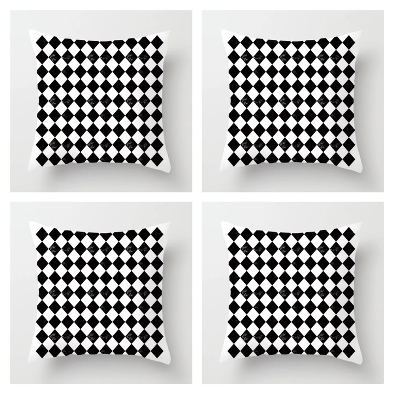 Kearna Black/White Cushion Cover, Chequered