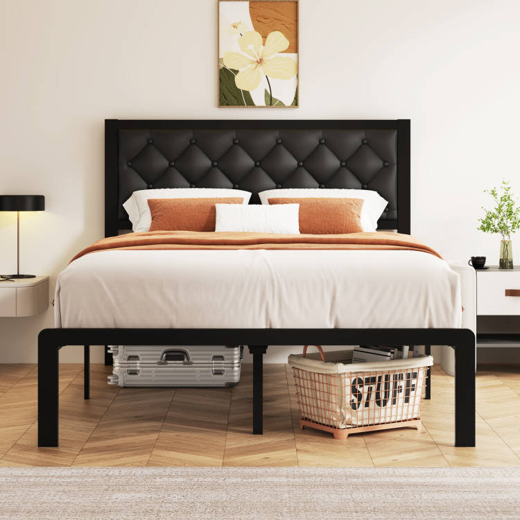 PU upholstered iron bed, Full