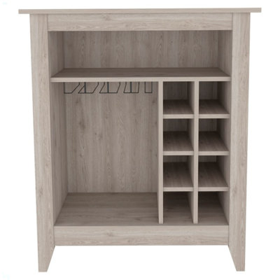 Essential Bar Cabinet, One Open Shelf, Six Built-In Wine Rack, One Drawer