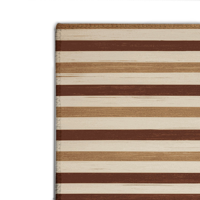 Tapis intérieur / extérieur beige HorizontalStripes, Rectangulaire 2 pi x 3 pi