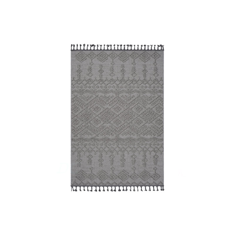 Collection 4X6 Traditional Indoor/Outdoor Area Rug, Rectangle 4' x 6', Light Gray