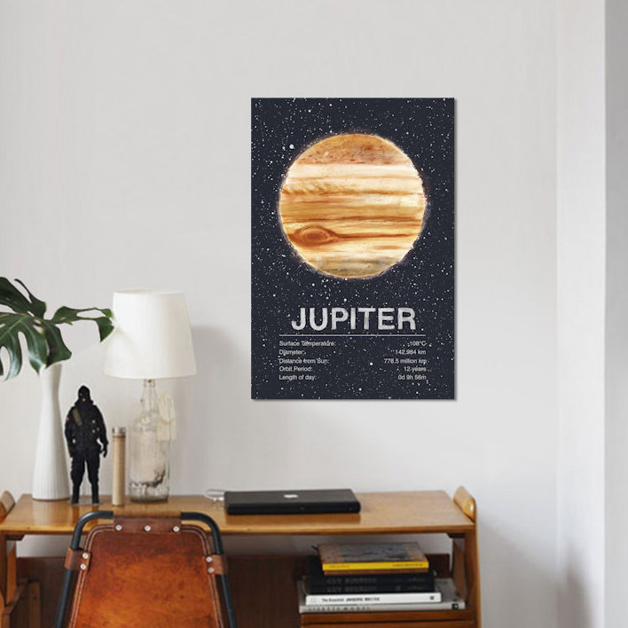 « the planets series : jupiter », impression sur toile tendue, H 18 po x l 12 po x P 1,5 po, Toile tendue, Pas de tapis