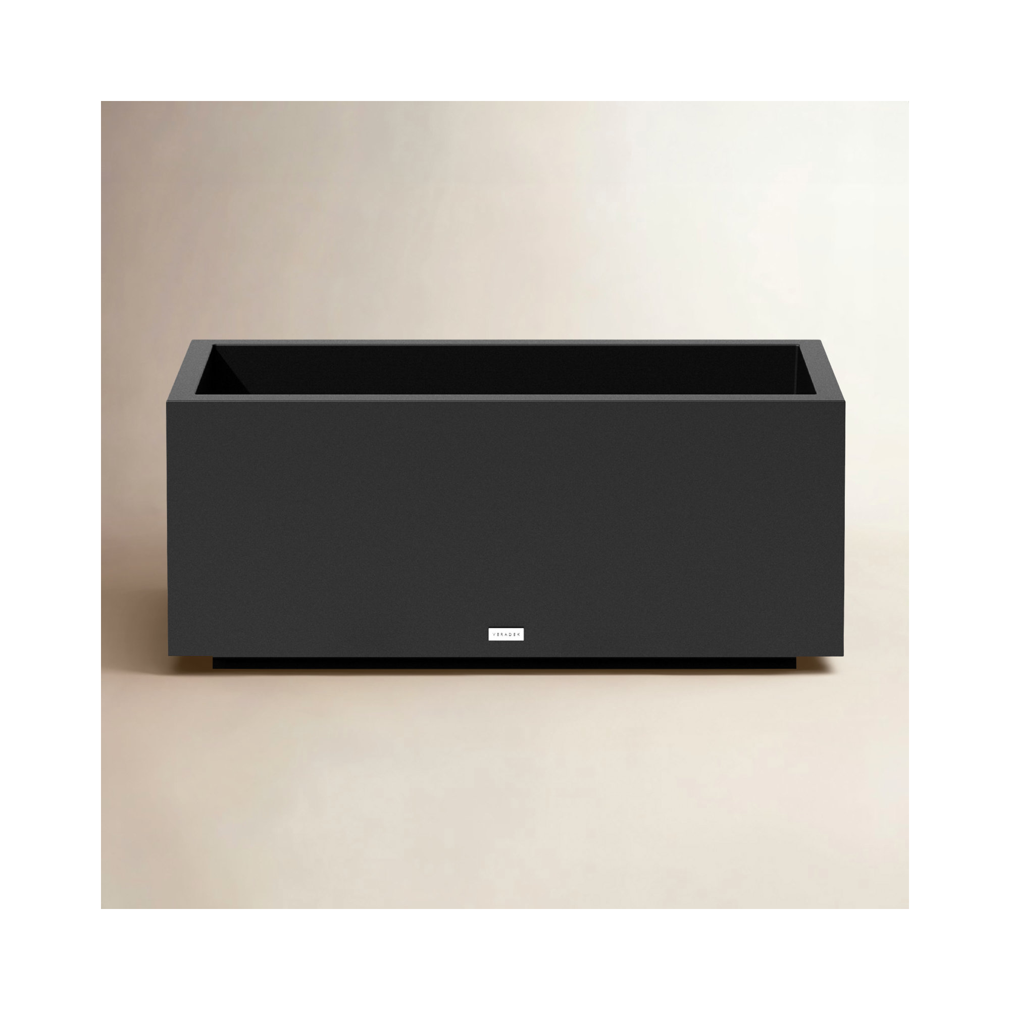 Block Series Long Box Planter, Black, 16” H x 38” W x 15” D