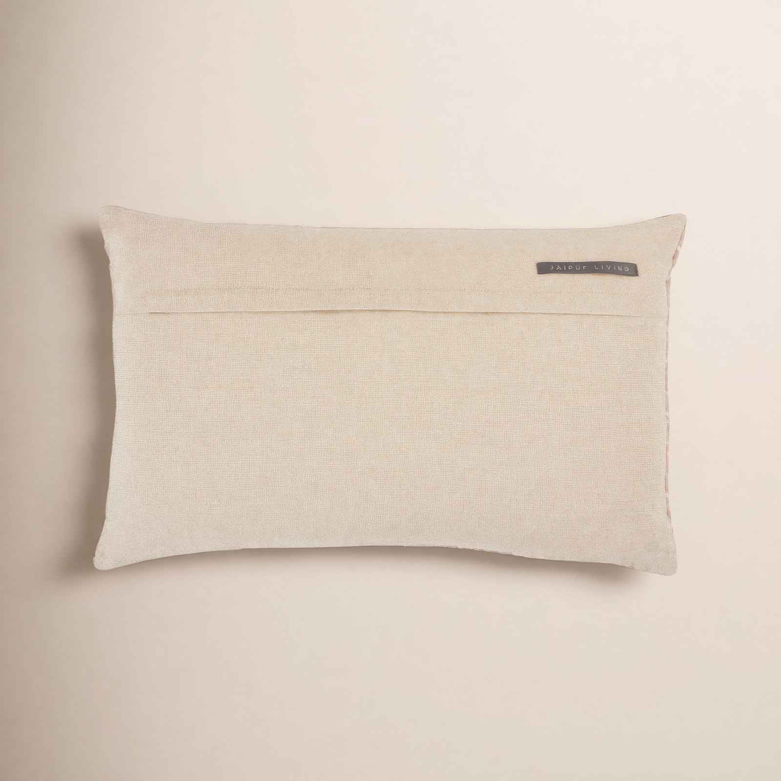 Ryans Embroidered Cotton Lumbar Throw Pillow, Polyester/Polyfill, Blush Trellis, Rectangle 13" H x 21" W
